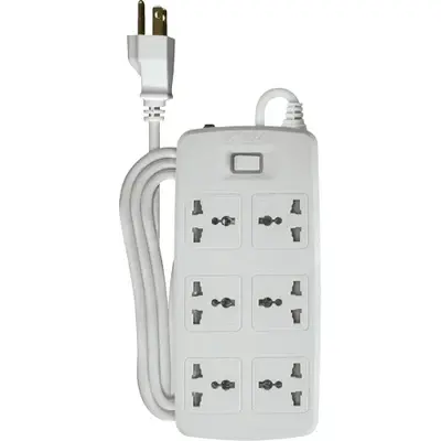 Royu Power Strip 6 Gang One Master Switch 10A 2m White