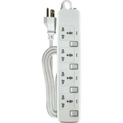 Royu Power Strip 4 Gang Individual Switches 10A 2m White