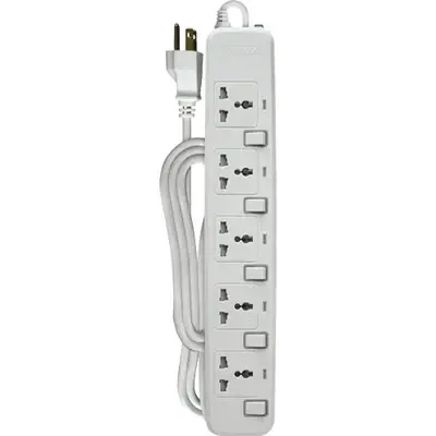 Royu Power Strip 5 Gang Individual Switches 10A 2m White
