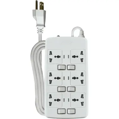 Royu Power Strip 6 Gang Individual Switches 10A 2m White
