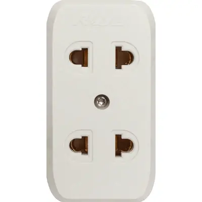 Royu Surface Universal Outlet 2 Gang 10A White