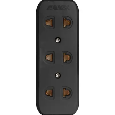 Royu Surface Universal Outlet 3 Gang 10A Black
