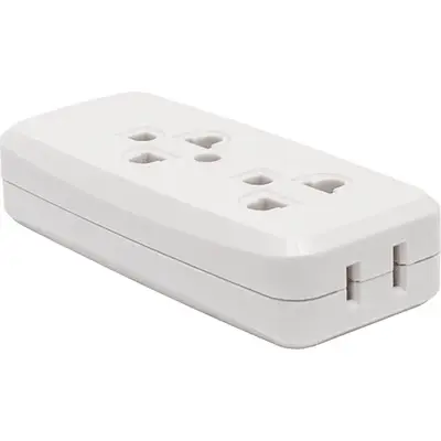 Royu Surface Convenience Outlet with Ground 2+1 Gang 10A White