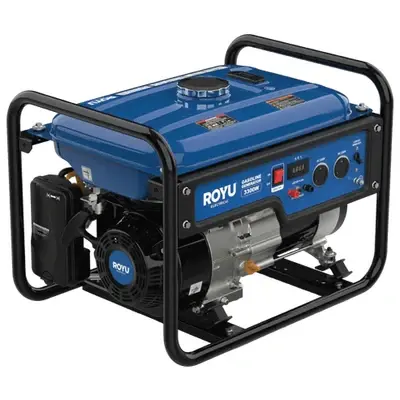 Royu Open Frame Gasoline Generator 3300W Rated 224cc