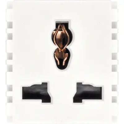 Royu Wide Series International Outlet with Ground 15A White