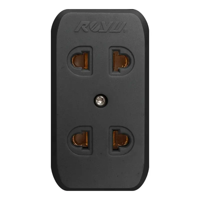 Royu Surface Universal Outlet 2 Gang 10A Black