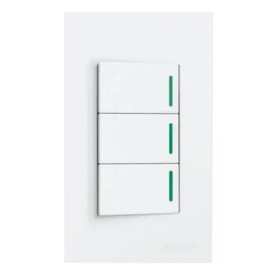 Royu Wide Series 3 Gang Switch with Reflector Set 10A White