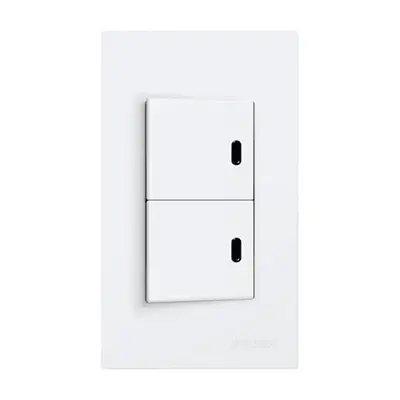 Royu Wide Series 2 Gang Switch with LED Set 10A White