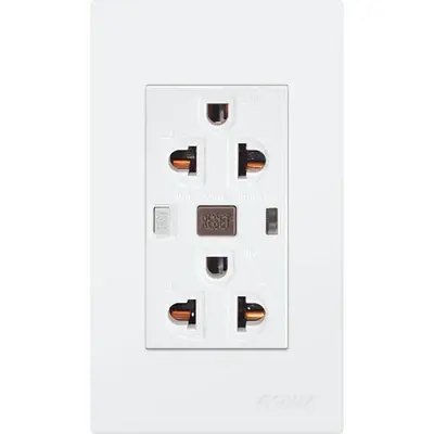 Royu Wide Series Duplex GFCI Outlet Set 20A White