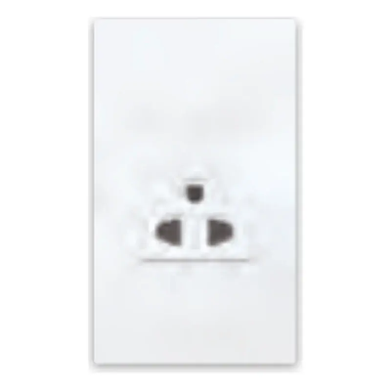 Royu Wide Series 1 Gang Universal Outlet with Ground 15A White