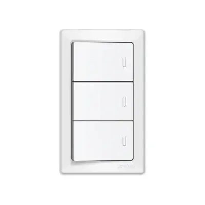 Royu Super Wide 3 Gang Switch Set 10A White