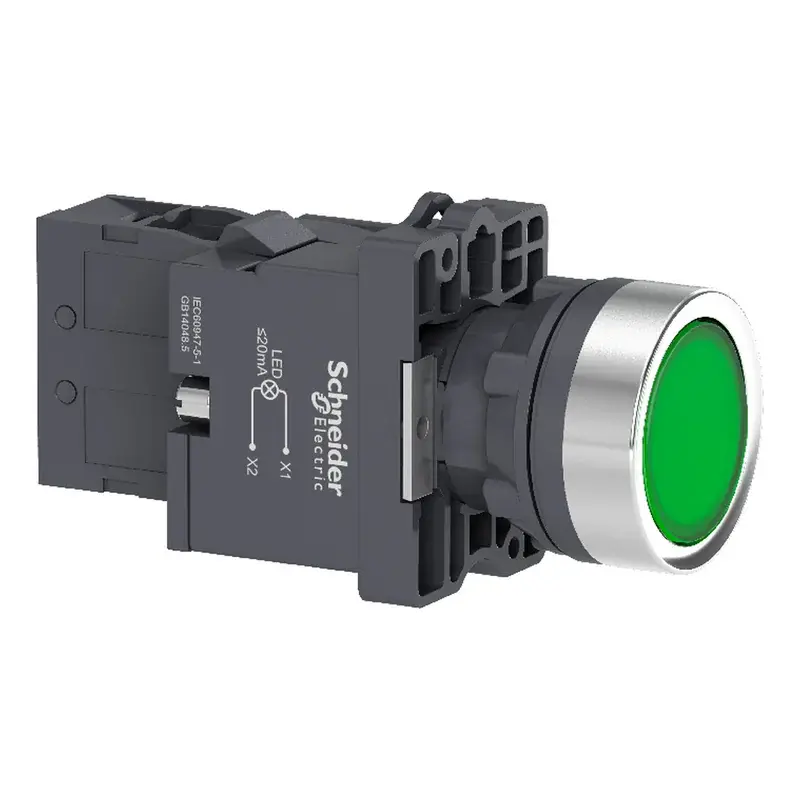 Schneider Electric XA2 Plastic Illuminated Push Button 22mm Green