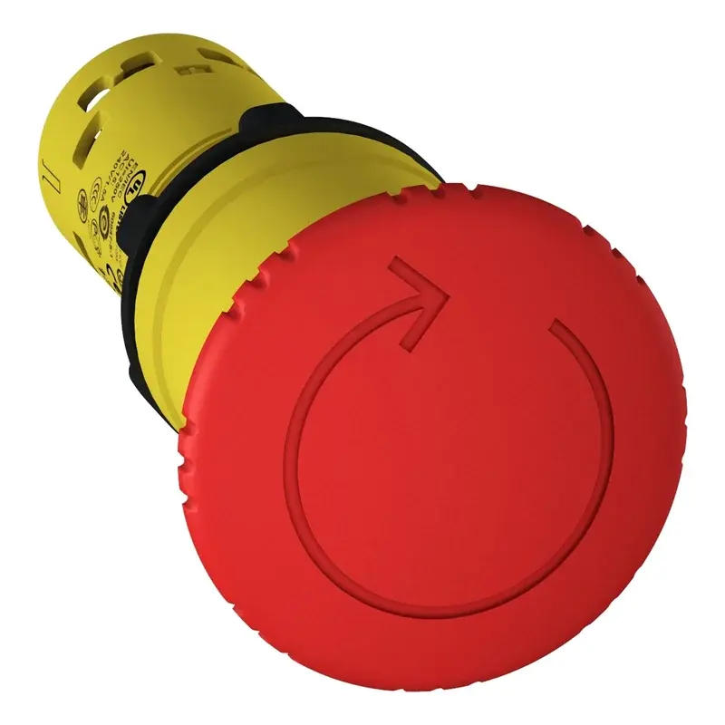 Schneider Electric Harmony XB7 Plastic Emergency Stop 40mm Turn to Release 1NO+1NC