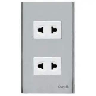Omni Wide Series 2pcs Universal Outlet in Stainless Plate 16A