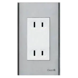 Omni Wide Series Duplex Convenience Outlet in Stainless Plate 16A