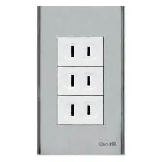 Omni Wide Series 3pcs Regular Convenience Outlet in Stainless Plate 16A