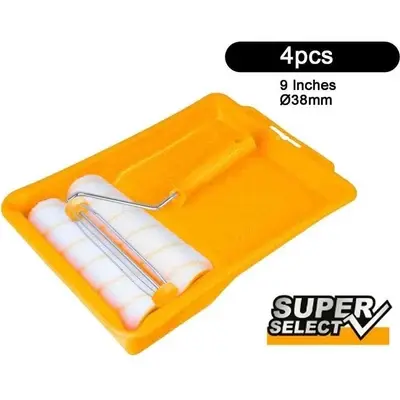 Ingco HKTCB042306 4 in 1 Cylinder Paint Roller with Tray Set 9" (Micro Fibre) [SS]