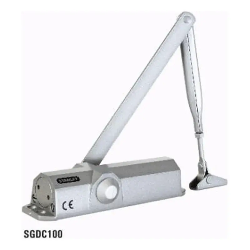 Stanley Door Closer with Standard Arm CE Certified and Fire Tested 100kg Silver w/ 500,000 cycles