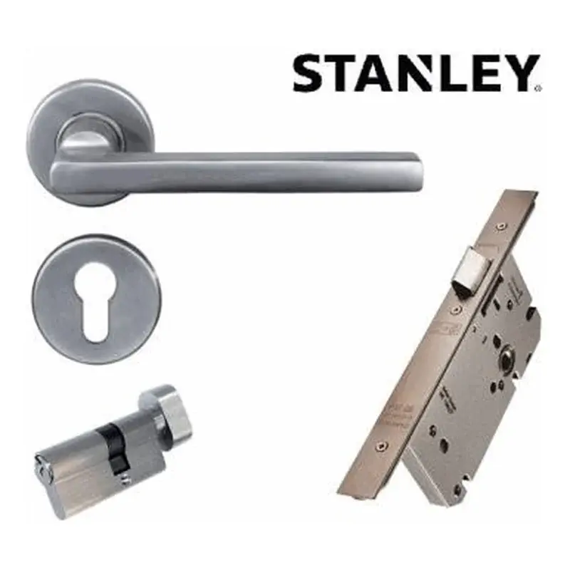 Stanley EN Certified Mortise Lock w/ Thumb Turn Modern Slim Handle 24mm Lock Case 60mm Thumb Turn