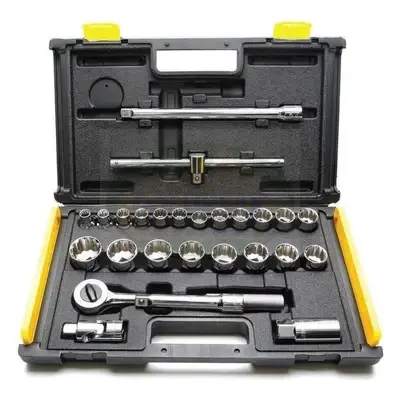 Stanley Socket Set 27 pcs 1/2" Drive 12 pts 10mm-32mm