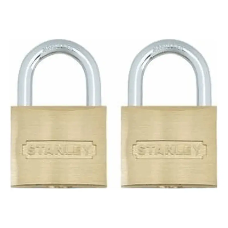 Stanley Solid Brass Padlock 40mm 2 pcs/Set