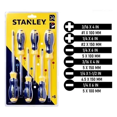 Stanley Cushion Grip Screwdriver Set 6 pcs