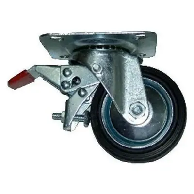 Butterfly #701 Swivel Rubber Caster wth Brake 3-1/2" (Cap. 60kgs.)