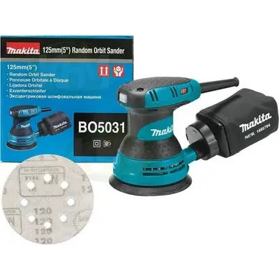Makita BO5031  5" Variable Speed Random Orbit Sander with Built-In Dust Extraction System 300W
