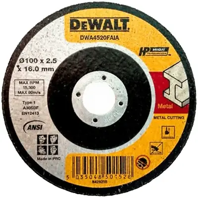 Dewalt DWA4520FAIA Cut Off Wheel 4" for Metal
