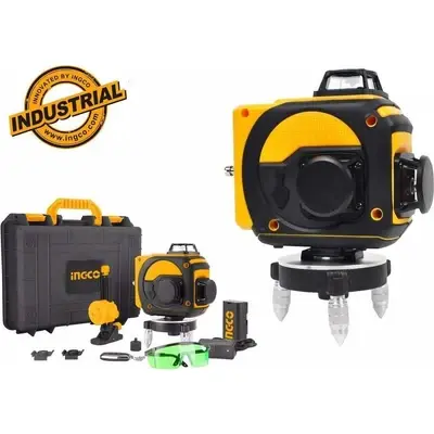 Ingco HLL255267 3D x 360° Line Laser Level (Green) [5000 mAh]