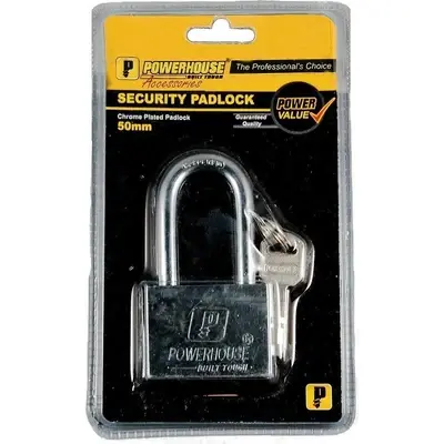 Powerhouse Top Security Padlock Long Shackle 50mm