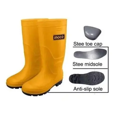 Ingco SSH092S1P Rain Boots PVC/ Nitrile with Steel Toe (Bota) 42