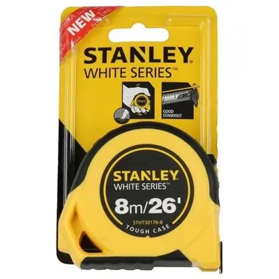 Stanley 30-176 Tough Case Steel Tape Measure 8m (White Blade)