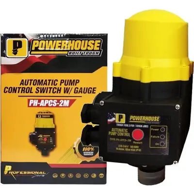 Powerhouse Automatic Pump Control Switch w/ Gauge 10A Starting Presure 1.5Bar Max Power 1.1KW