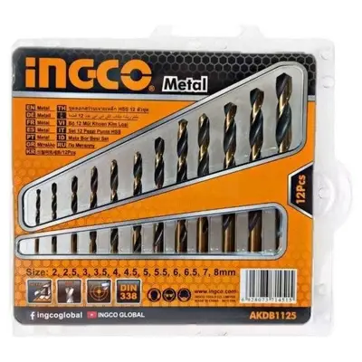 Ingco AKDB1125 12pcs Cobalt HSS Drill Bits Set