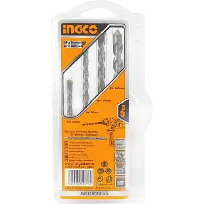 Ingco AKDB2055 4pcs SDS-plus Drill Bit Set