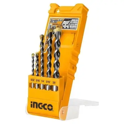 Ingco 5pcs Masonry Drill Bit Set 5/32-3/16-1/4-5/16-3/8"