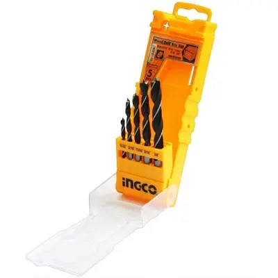 Ingco 5pcs Wood Drill Bit Set 1/8-5/32-3/16-1/4-5/16"