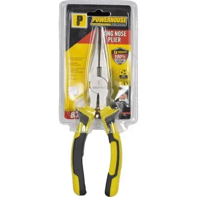 Powerhouse Dyna Grip Long Nose Pliers Nickel Plated 8"