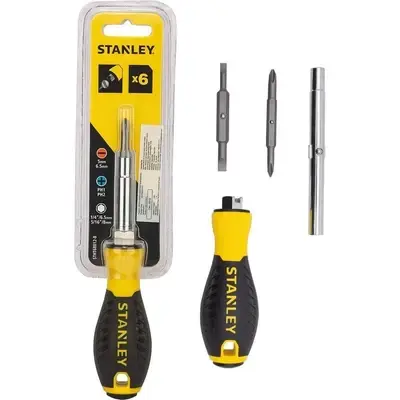 Stanley 68-012 6-Way Cushion Grip Screwdriver
