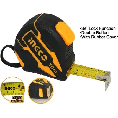 Ingco Steel Tape Measure (Auto Lock / Self Lock) HSMT08316 (3m x 16mm)