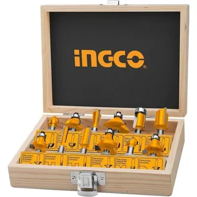 Ingco AKRT12141 12pcs Router Bits Set 1/4"