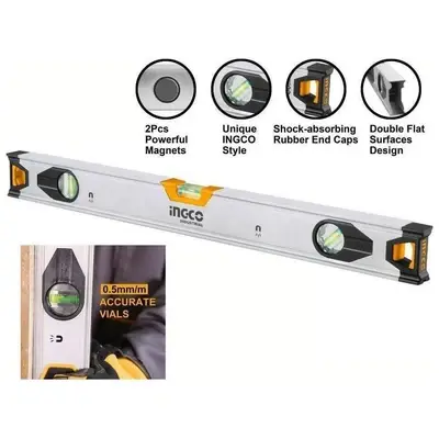 Ingco Spirit Level bar (Poweful Magnetic Base) HSL38030M (30cm)