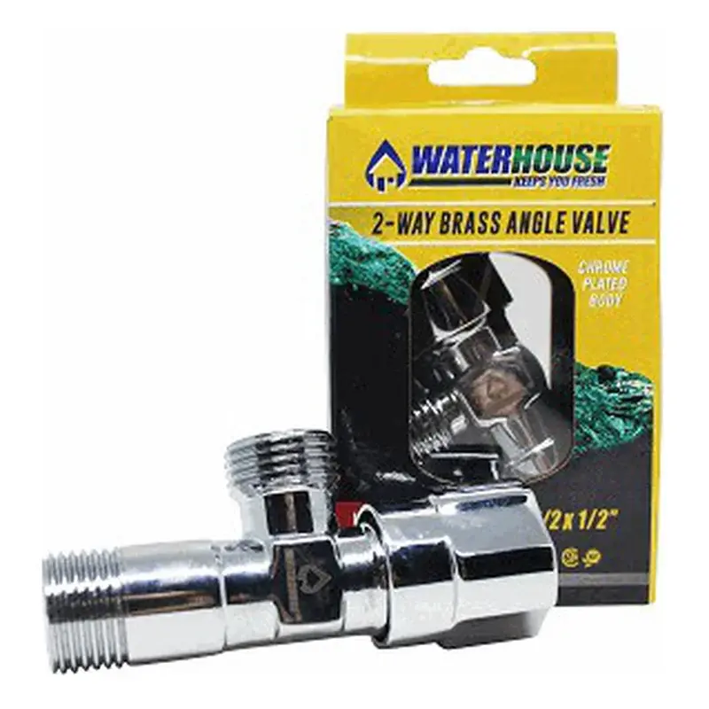 Waterhouse 2-Way Brass Angle Valve in Chrome Plated Body 1/2" x 3/8
