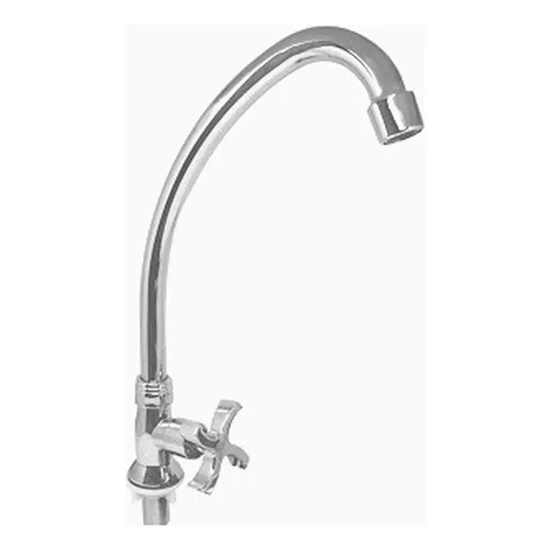 Waterhouse Chrome Alloy Pillar Mounted Gooseneck Sink Tap Faucet Cross Handle 18"