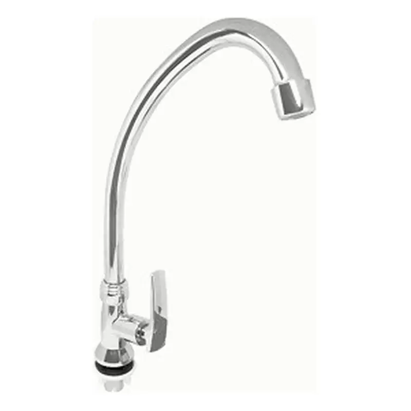 Waterhouse Chrome Alloy Pillar Mounted Gooseneck Sink Tap Faucet Lever Handle 18"