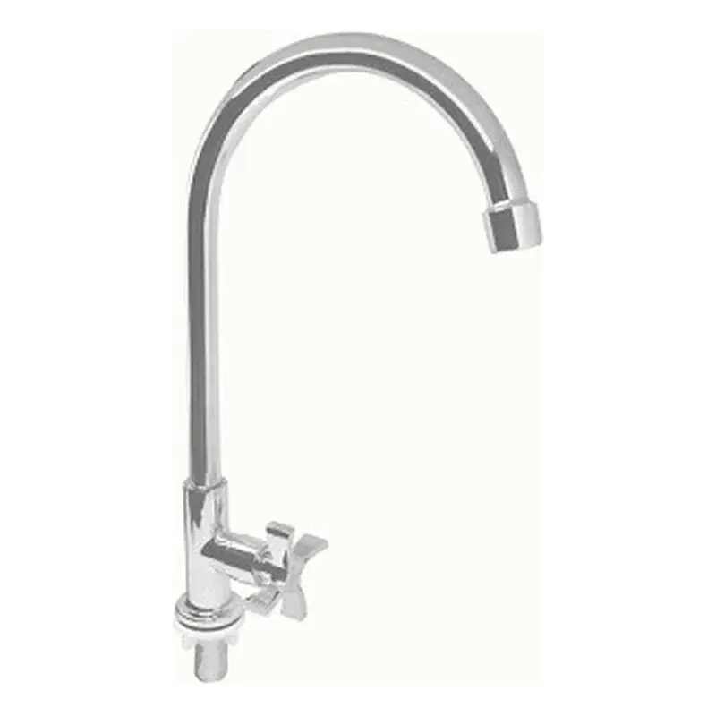 Waterhouse Chrome Alloy Pillar Mounted Gooseneck Sink Tap Faucet Long Cross Handle 21"