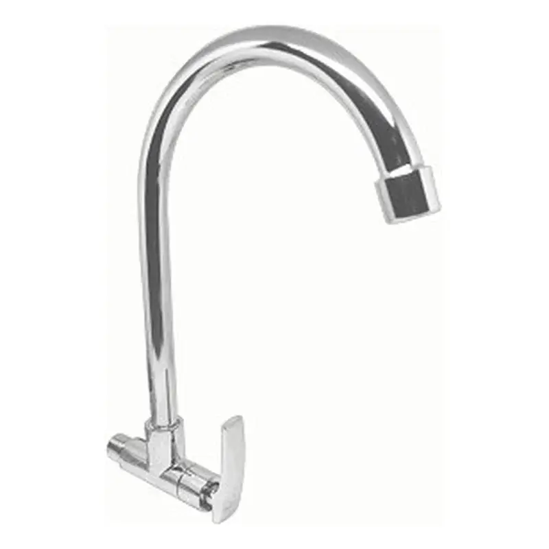 Waterhouse Chrome Alloy Wall Mounted Gooseneck Faucet Long Lever Handle 19"