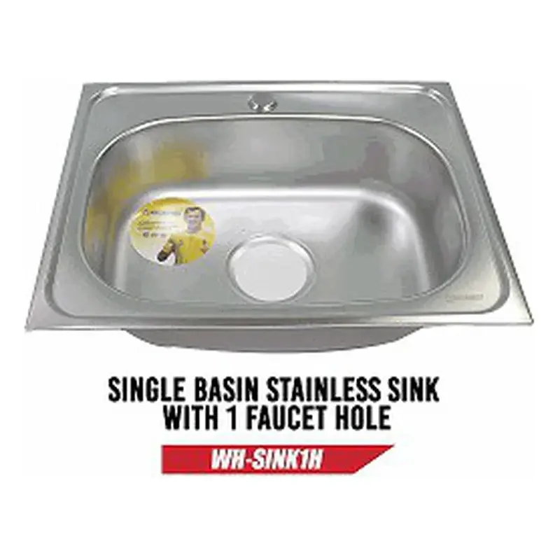Waterhouse Single Basin Stainless Sink w/ 1 Faucet Hole 480x380