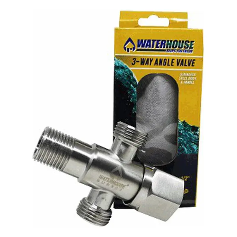 Waterhouse Stainless 304 3-Way Angle Valve Heavy Duty 1/2" x 1/2" x 1/2"
